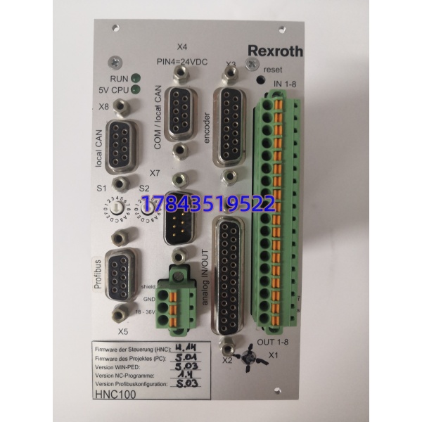 力士乐 R900958999 VT-HNC100-1-23W-08-P-0 | 电液伺服闭环运动控制单元