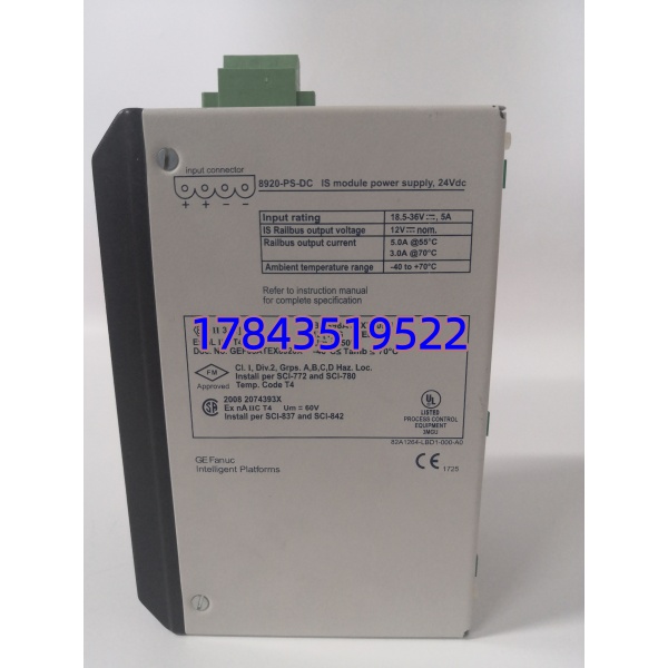 GE 8920-PS-DC | PAC8000 安全系统本质安全直流电源模块 现货供应
